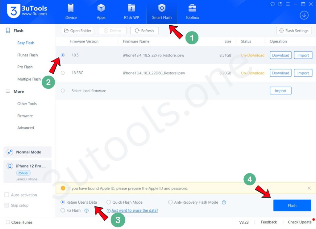 3utools flash firmware