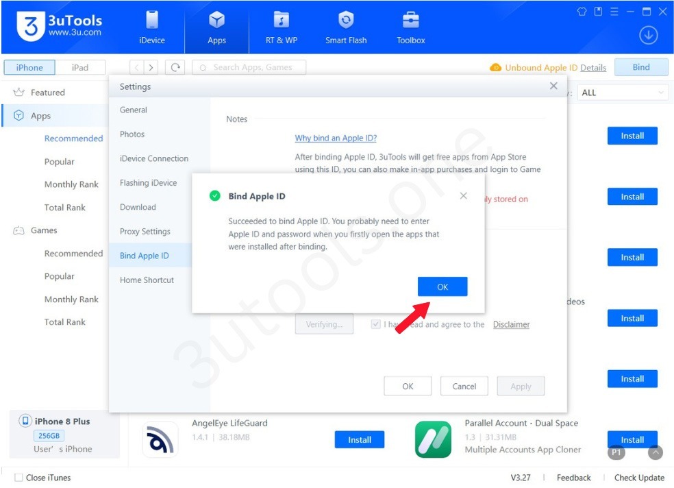 bind successfully completed
