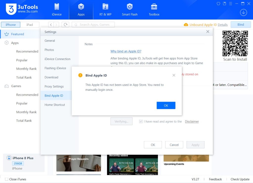 apple id not use in appstore please log manually