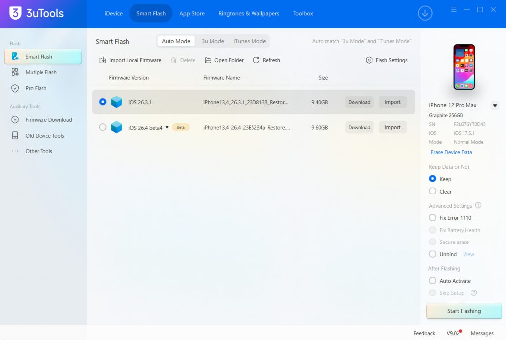 flash iOS firmwares